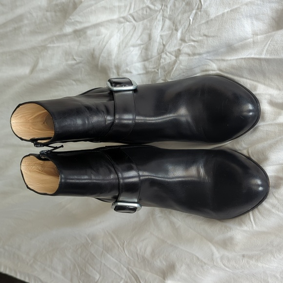 Cole Haan Black Leather Ankle Boots with Buckle - Picture 10 of 14